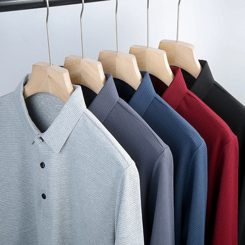 Men's Business Waffle Polo Shirt