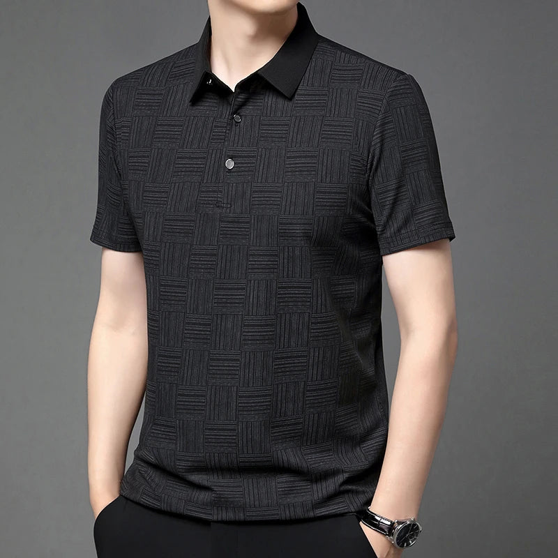 Men's Textured Knit Polo Shirt