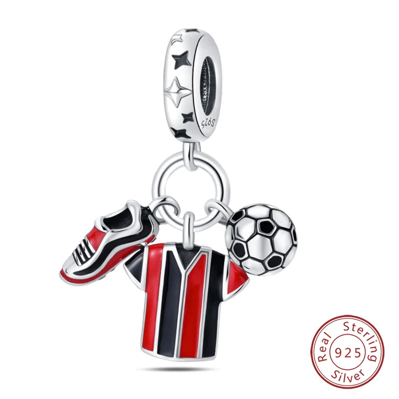 Silver Red Charm Bracelet