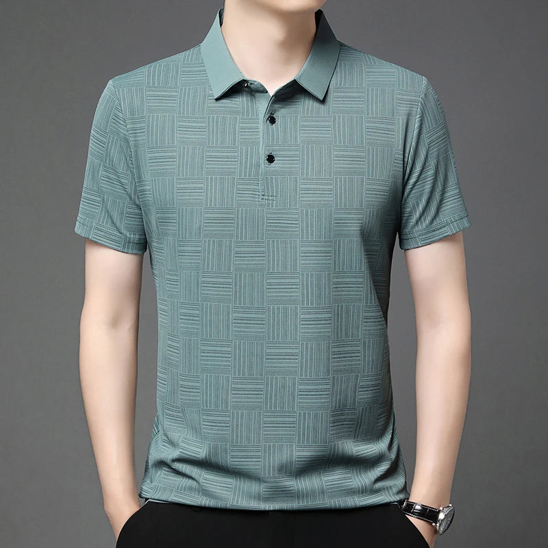 Men's Textured Knit Polo Shirt