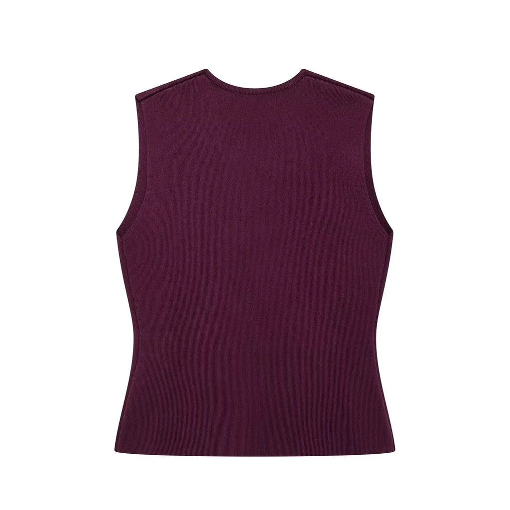 Women's Wine Red Knit Skirt Set