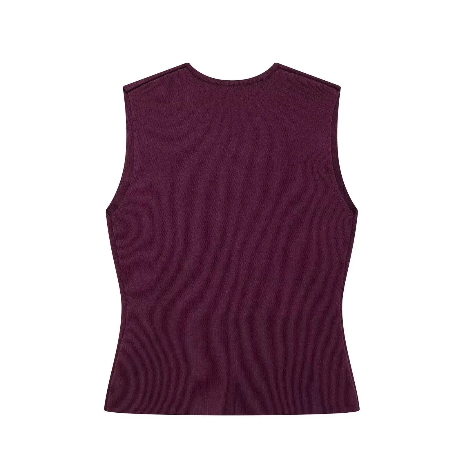 Women's Wine Red Knit Skirt Set