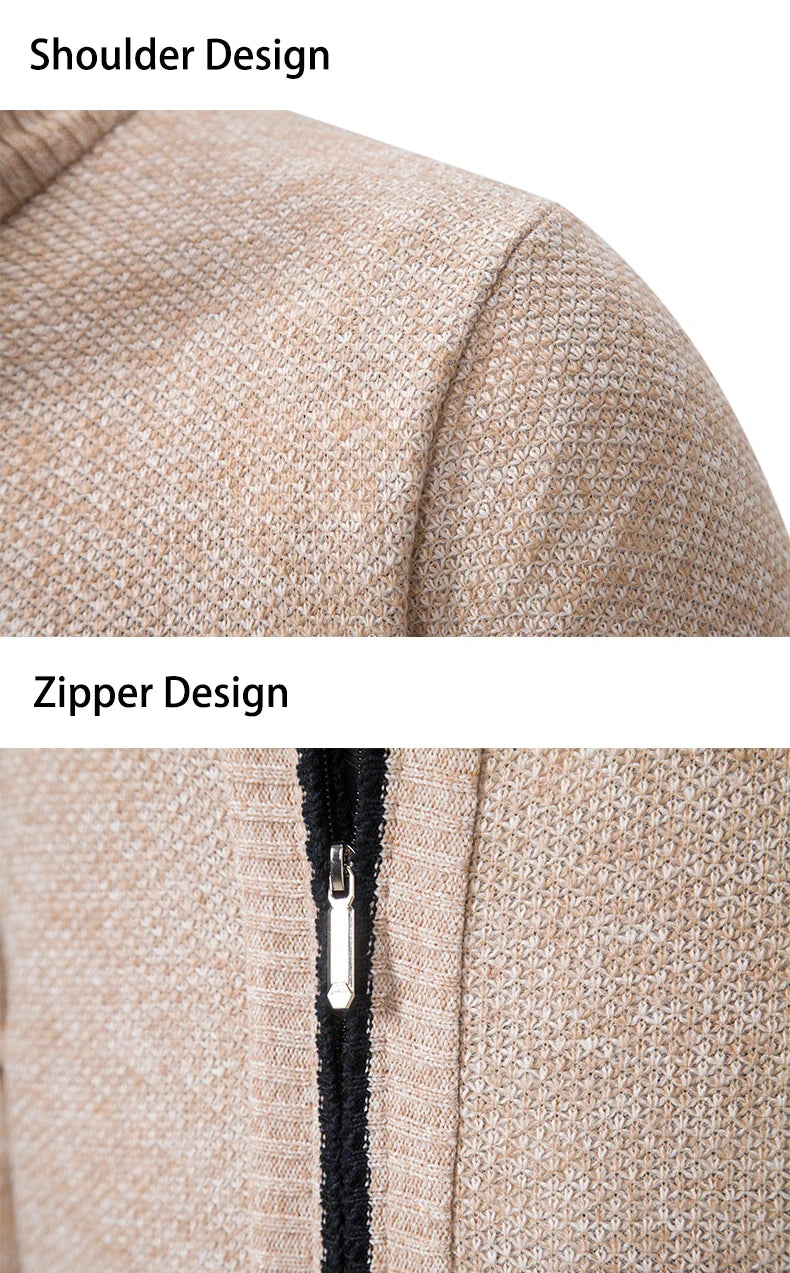 Men's Knit Zip Cardigan | Winter Sweater Jacket