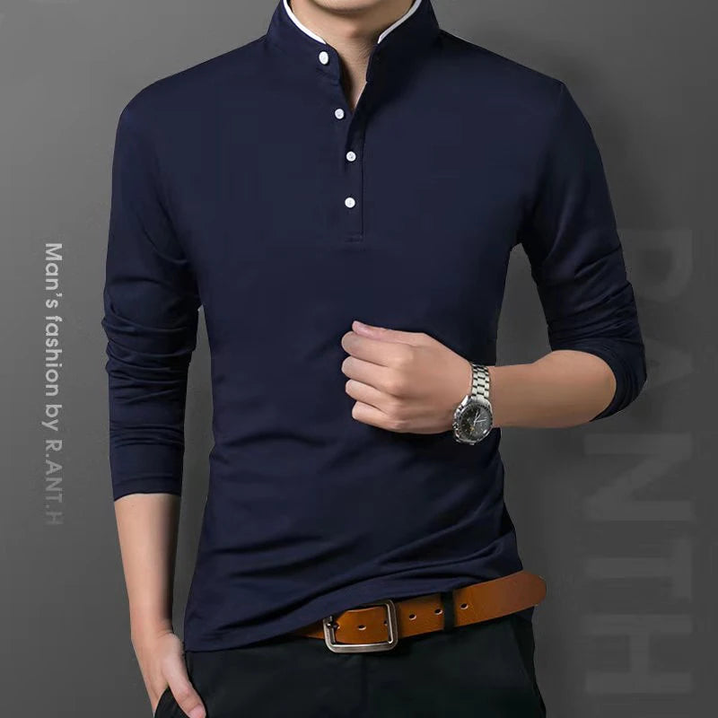 Men's Navy Blue Business Shirt