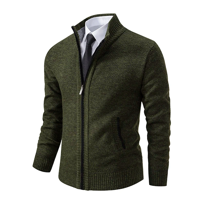 Men's Knit Zip Cardigan | Winter Sweater Jacket