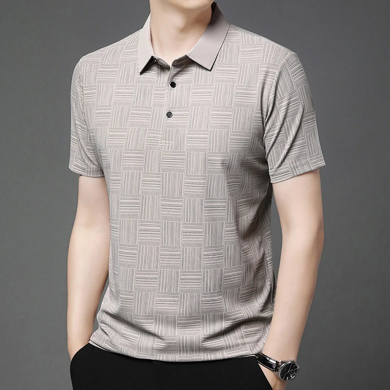 Men's Textured Knit Polo Shirt