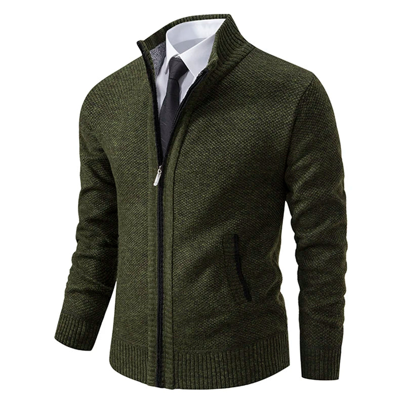 Men's Knit Zip Cardigan | Winter Sweater Jacket