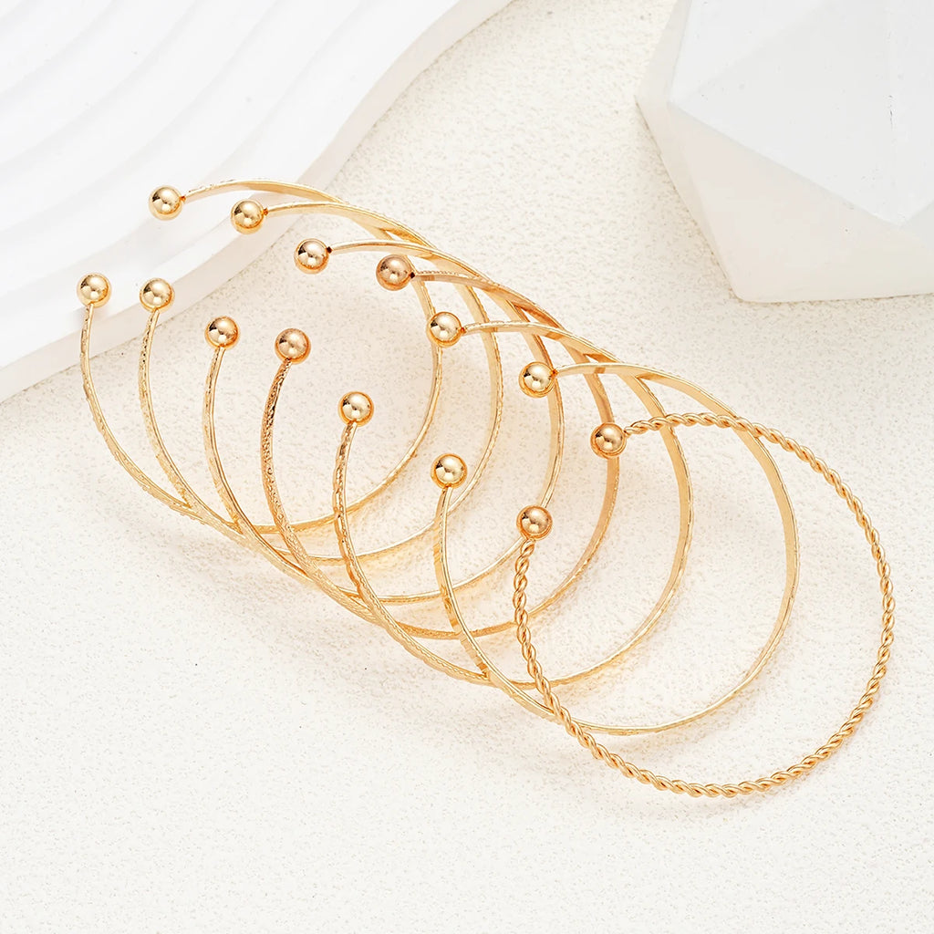 Gold Bangle Set for Women | Cuff Bracelet | Golden Thread
