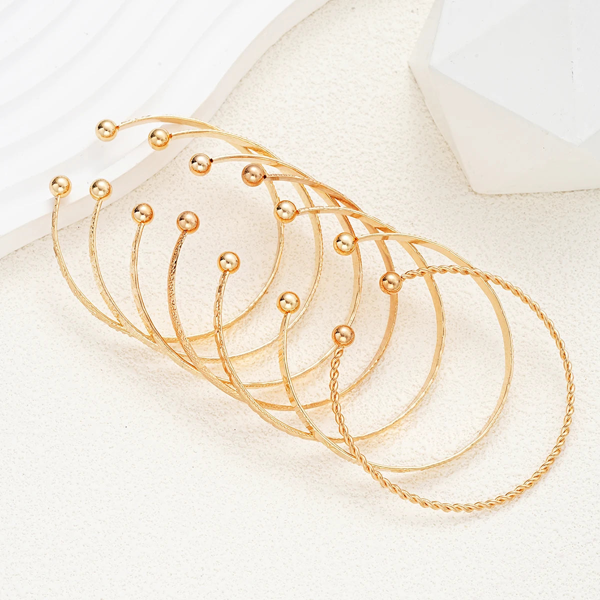 Gold Bangle Set for Women | Cuff Bracelet | Golden Thread