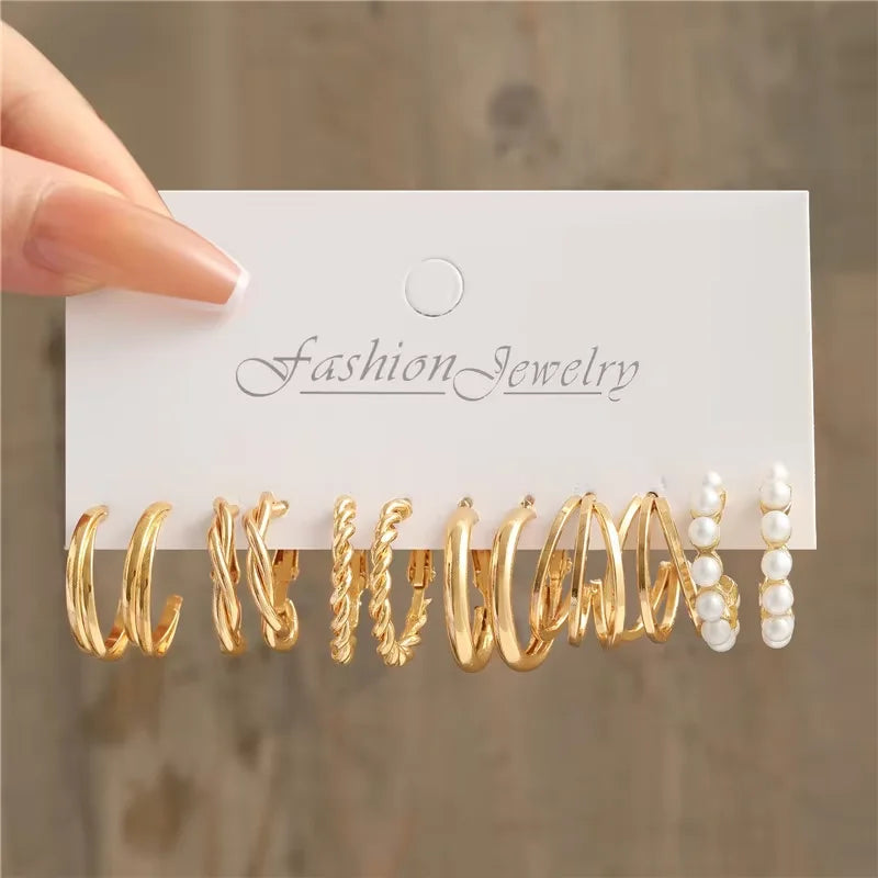 Boho Hoop Earrings Set