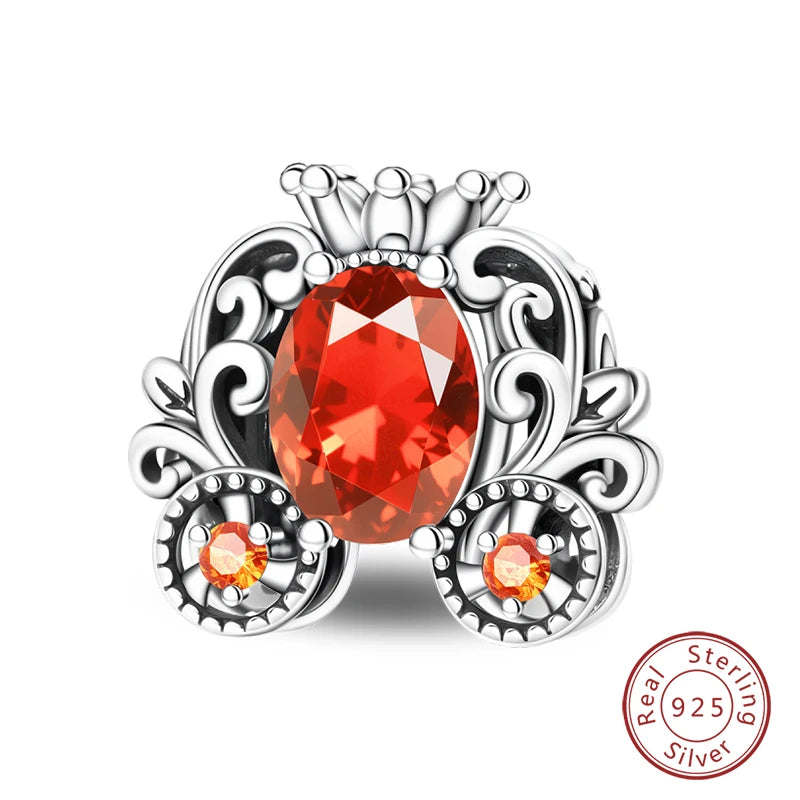 Silver Red Charm Bracelet