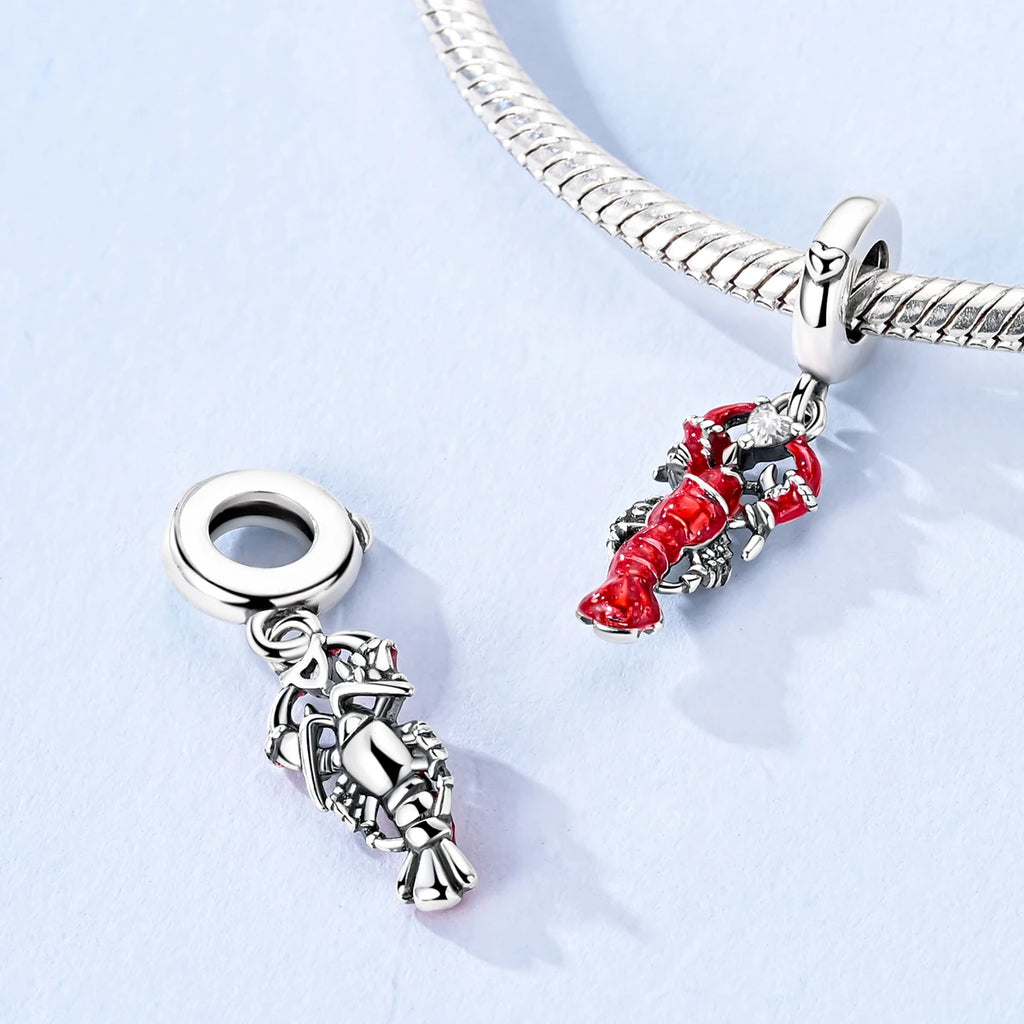 Silver Red Charm Bracelet