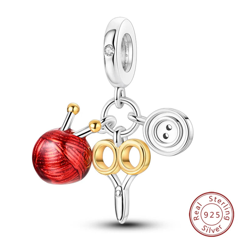Silver Red Charm Bracelet