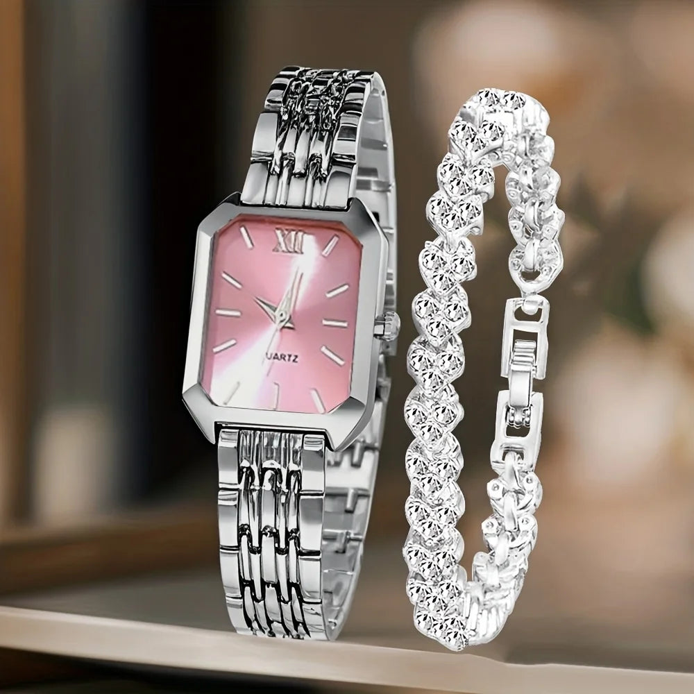 Rose Gold Watch & Bracelet Set for Women | Golden Thread