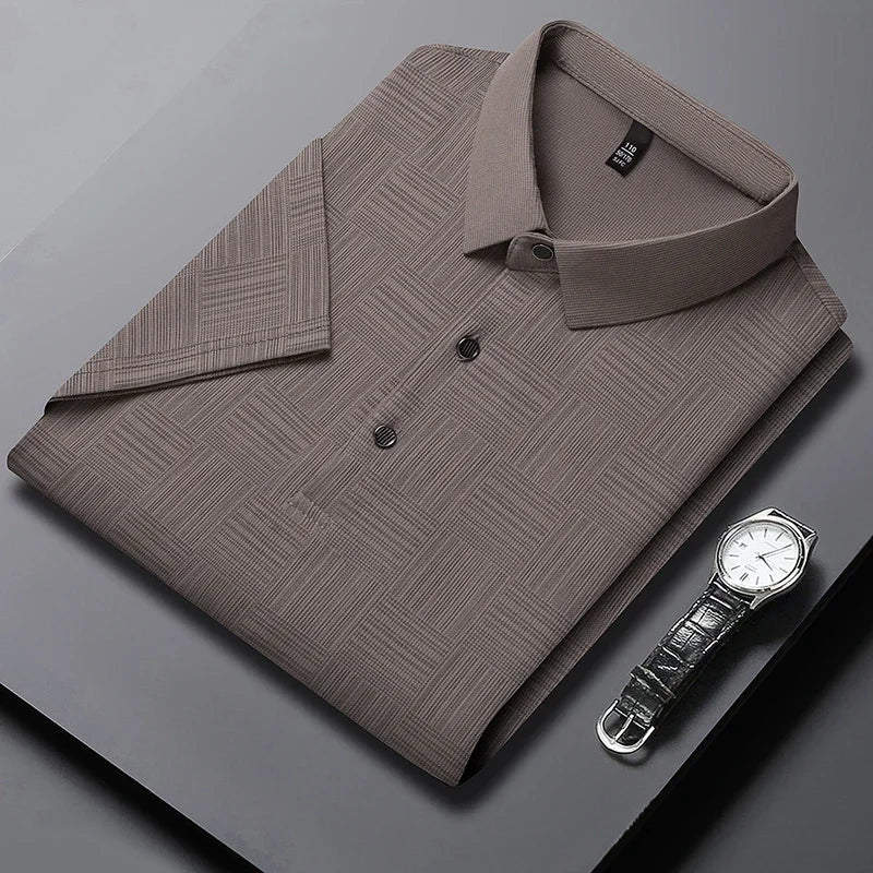Men's Textured Knit Polo Shirt