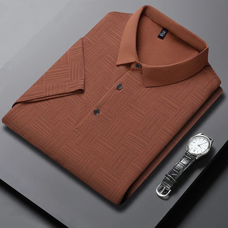 Men's Textured Knit Polo Shirt