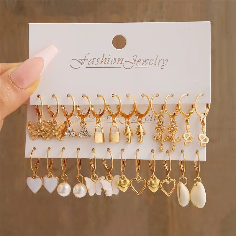Boho Hoop Earrings Set