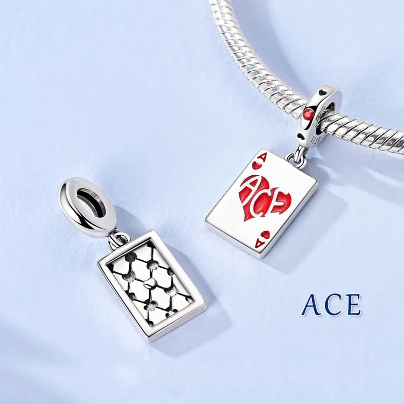 Silver Red Charm Bracelet