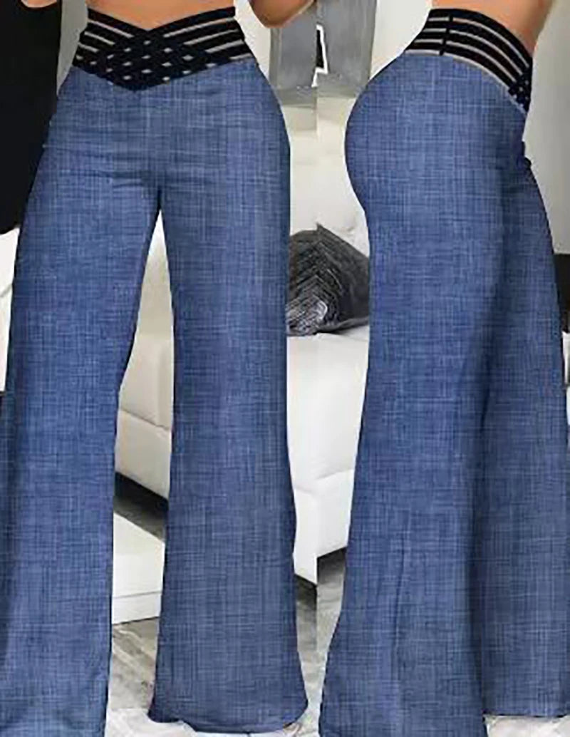 Wide Leg Flared Trousers