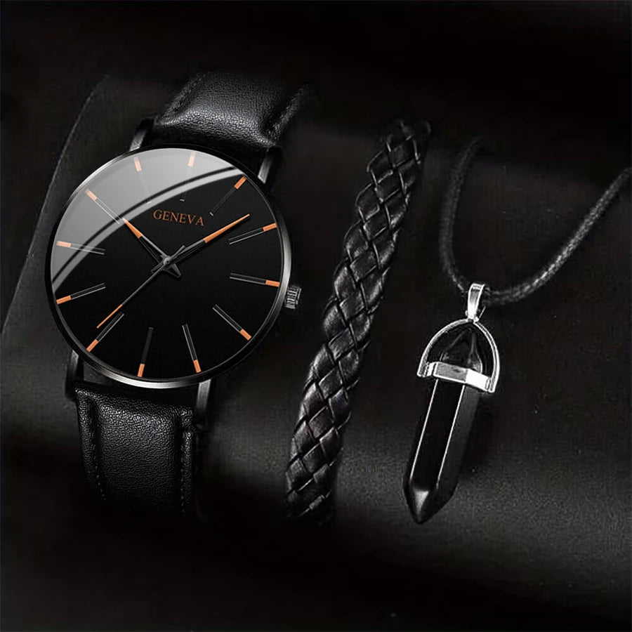 Men's Watch & Bracelet Gift Set