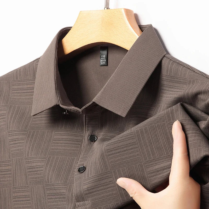 Men's Textured Knit Polo Shirt
