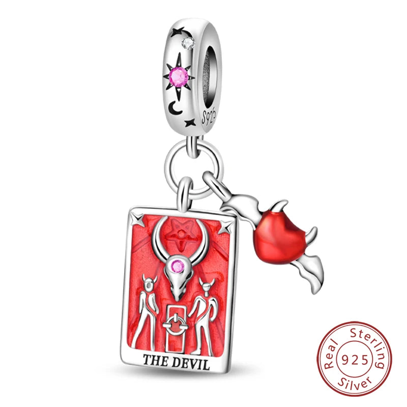 Silver Red Charm Bracelet
