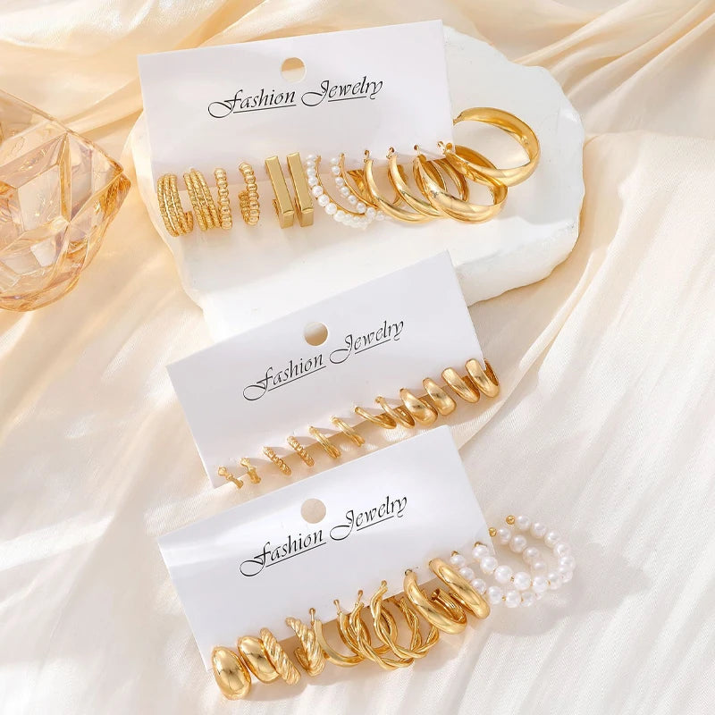 Boho Hoop Earrings Set