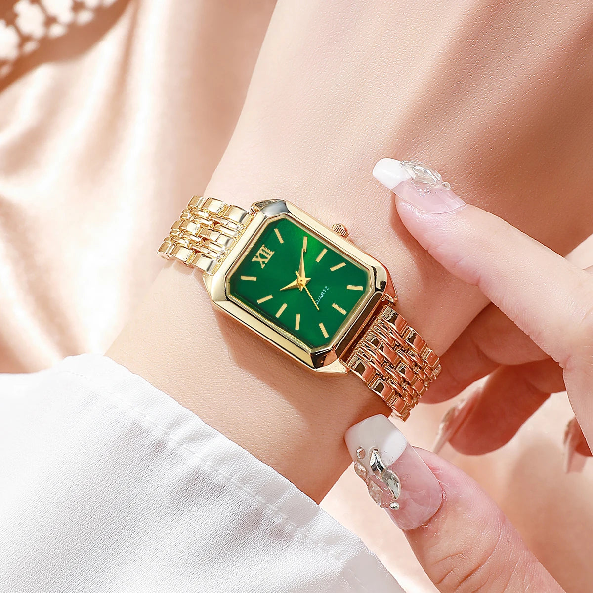 Rose Gold Watch & Bracelet Set for Women | Golden Thread