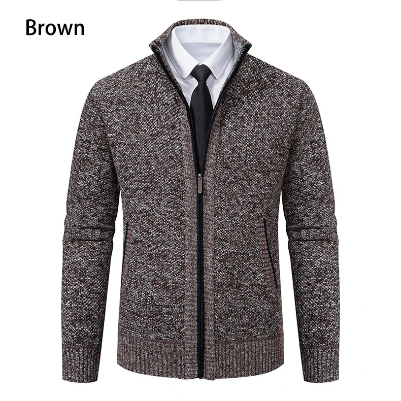 Men's Knit Zip Cardigan | Winter Sweater Jacket