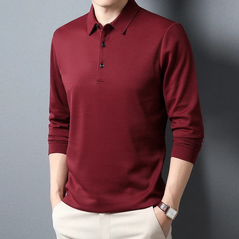 Men's Business Waffle Polo Shirt