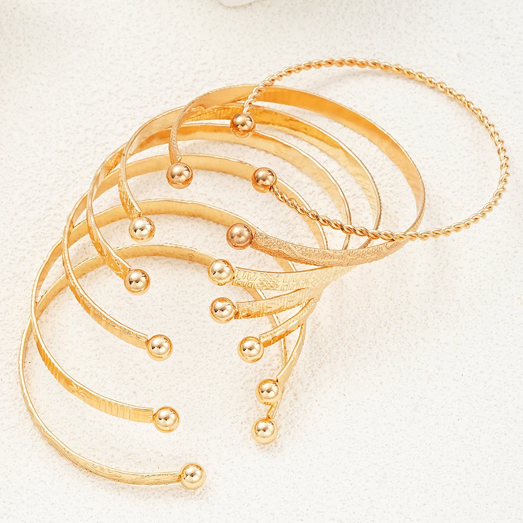 Gold Bangle Set for Women | Cuff Bracelet | Golden Thread