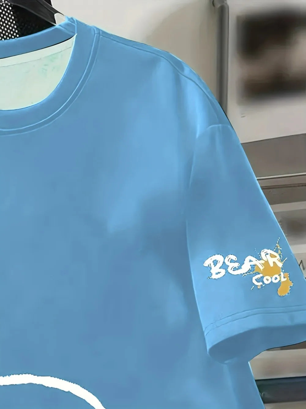 Men's Cartoon Bear Print T-Shirt