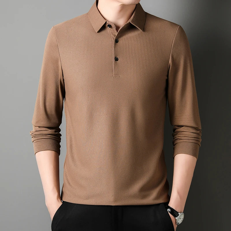 Men's Business Waffle Polo Shirt