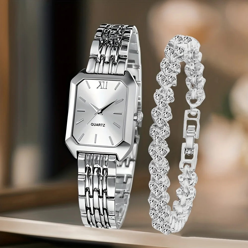 Rose Gold Watch & Bracelet Set for Women | Golden Thread