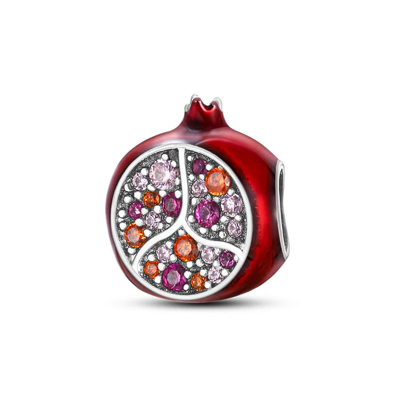 Silver Red Charm Bracelet