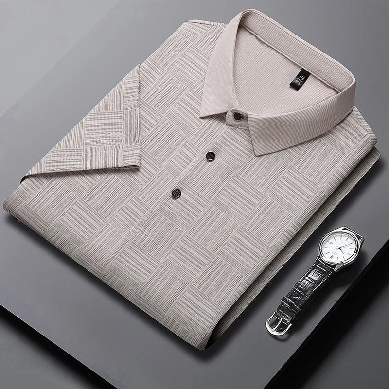 Men's Textured Knit Polo Shirt