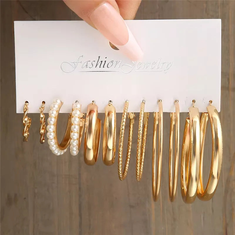 Boho Hoop Earrings Set