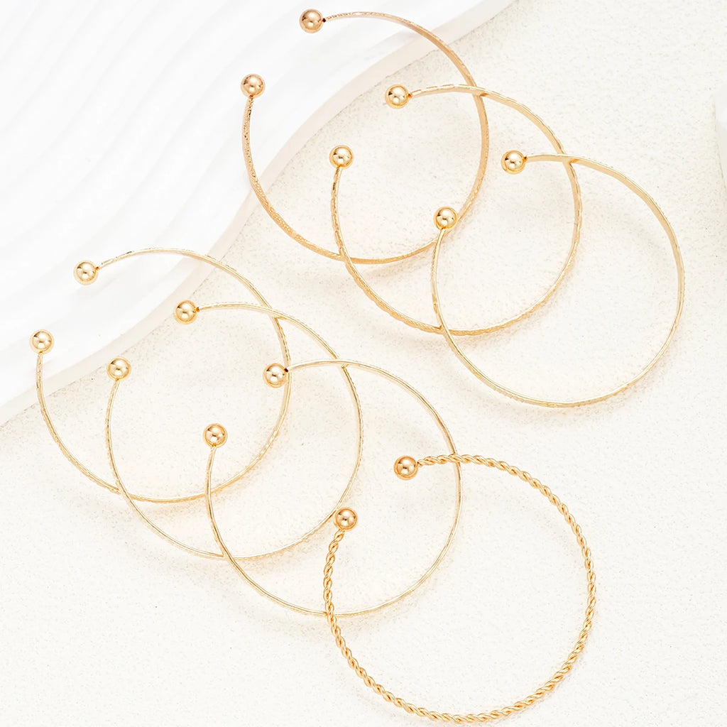 Gold Bangle Set for Women | Cuff Bracelet | Golden Thread