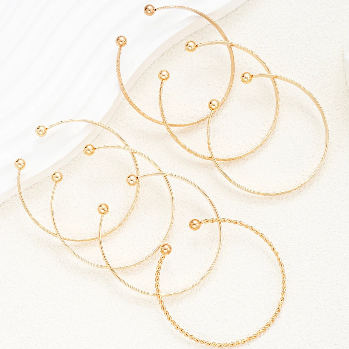 Gold Bangle Set for Women | Cuff Bracelet | Golden Thread