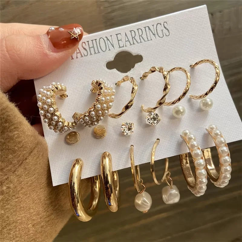 Boho Hoop Earrings Set