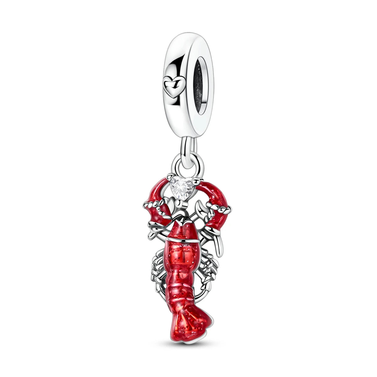 Silver Red Charm Bracelet
