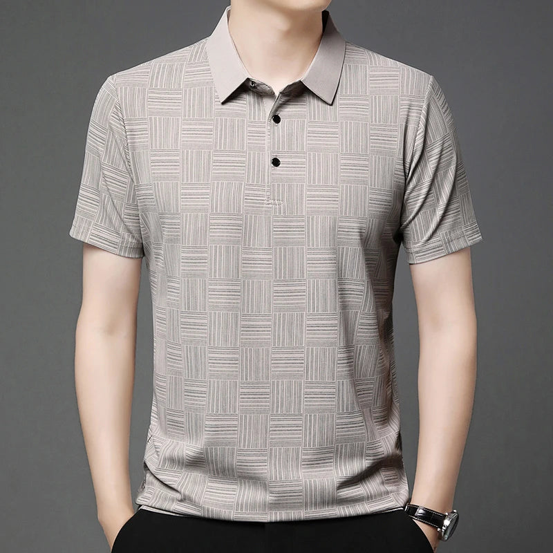 Men's Textured Knit Polo Shirt