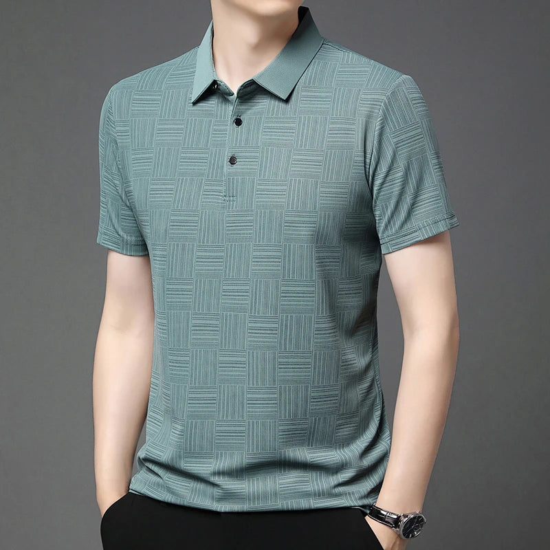 Men's Textured Knit Polo Shirt