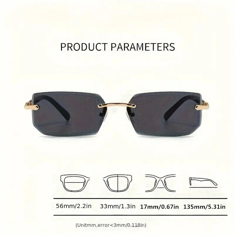 Unisex Rimless Square Sunglasses