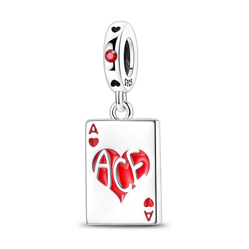 Silver Red Charm Bracelet