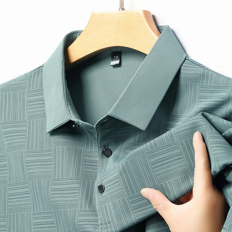Men's Textured Knit Polo Shirt