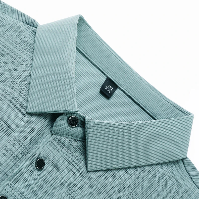 Men's Textured Knit Polo Shirt