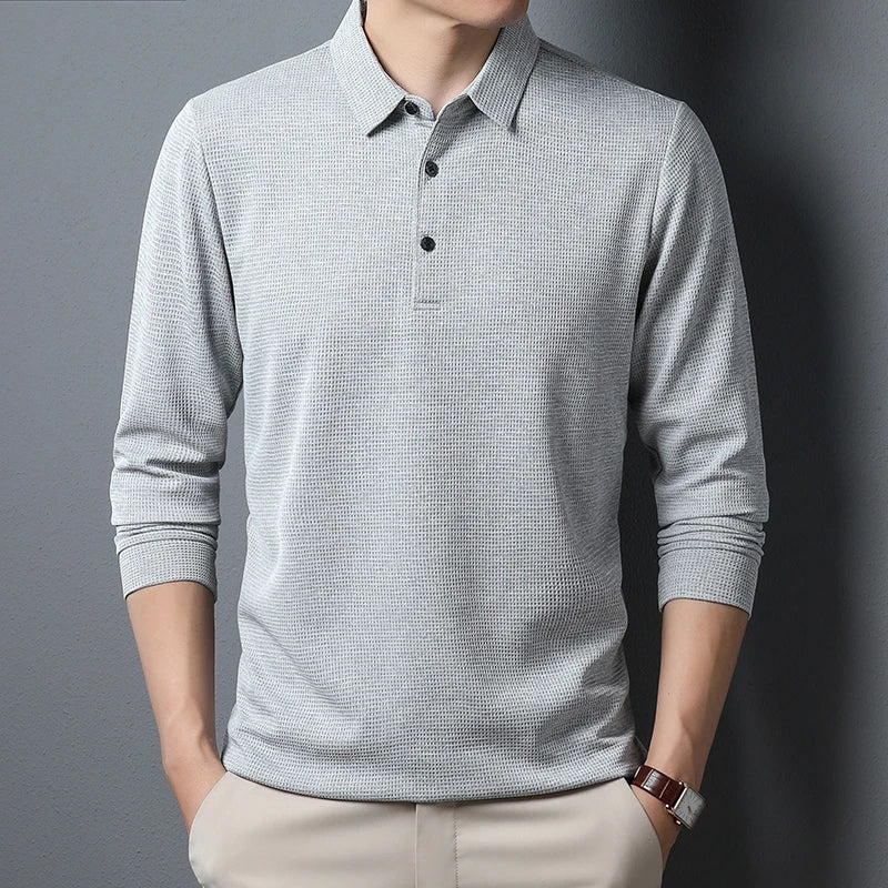 Men's Business Waffle Polo Shirt