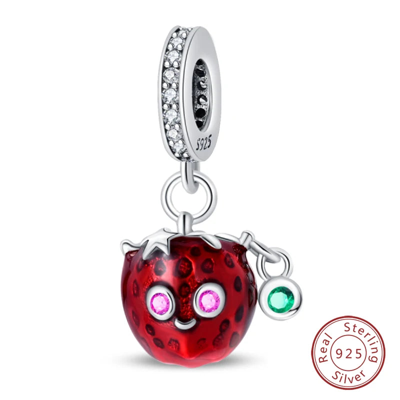Silver Red Charm Bracelet