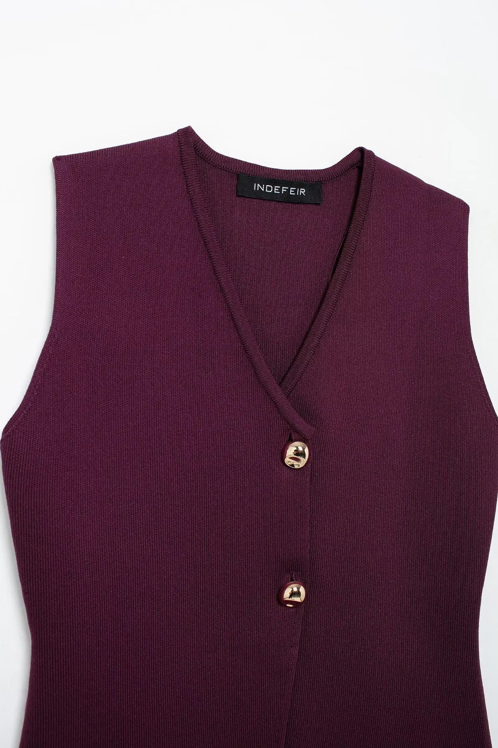 Women's Wine Red Knit Skirt Set